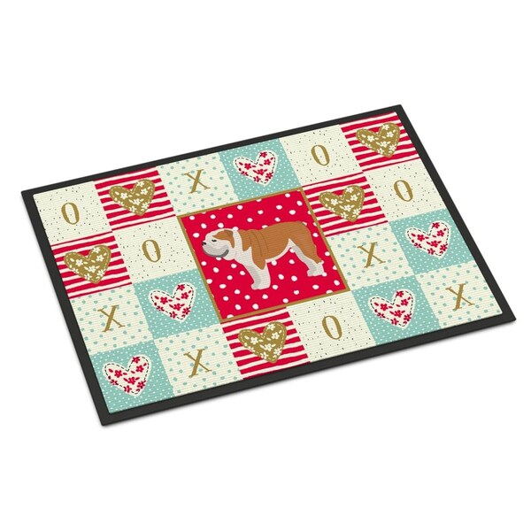 Carolines Treasures 24 x 36 in. English Bulldog No.1 Love Indoor or Outdoor Mat CK5830JMAT - main